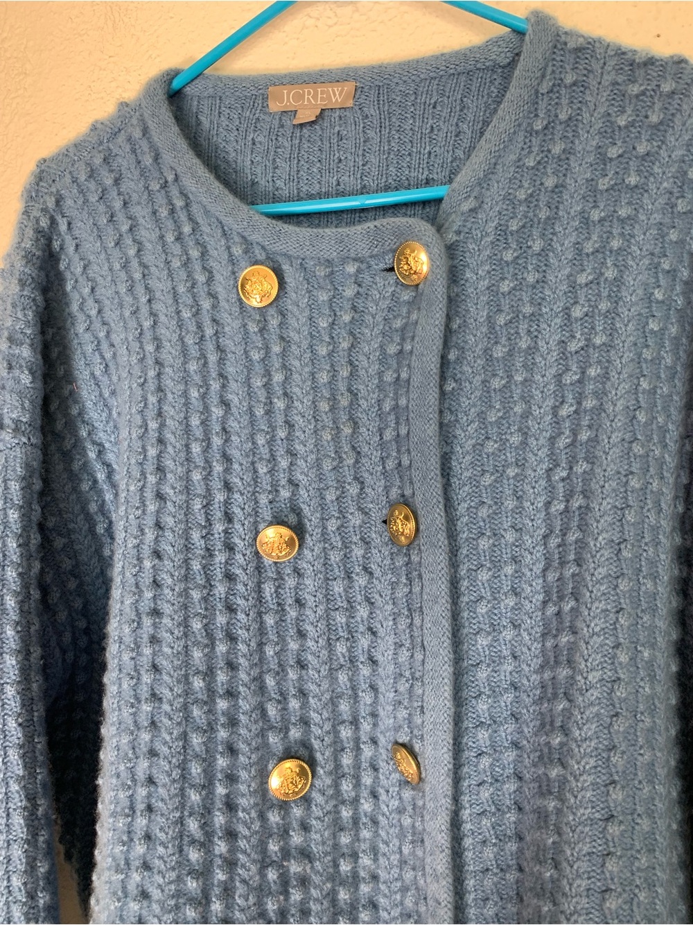 J Crew lambs wool double breasted cardigan size xl old money preppy - Picture 4 of 8